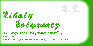 mihaly bolyanatz business card